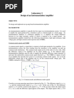 Laboratory 2 Design of An Instrumentation Amplifier: Objective