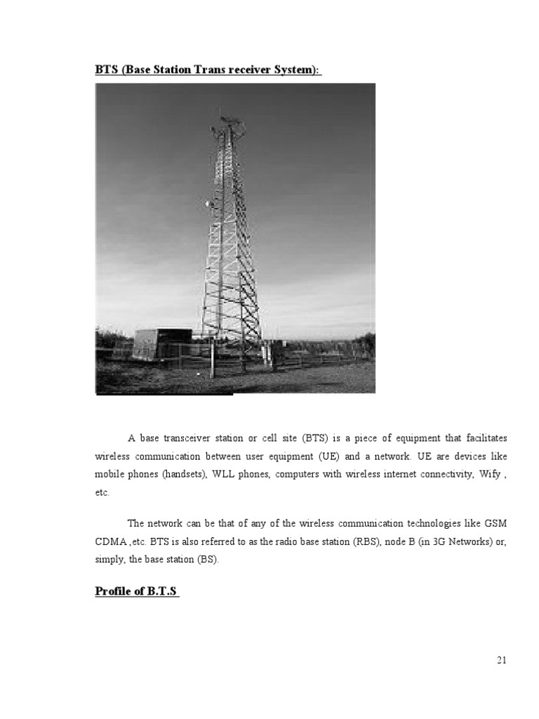 BTS (Base Station Trans Receiver System) | PDF