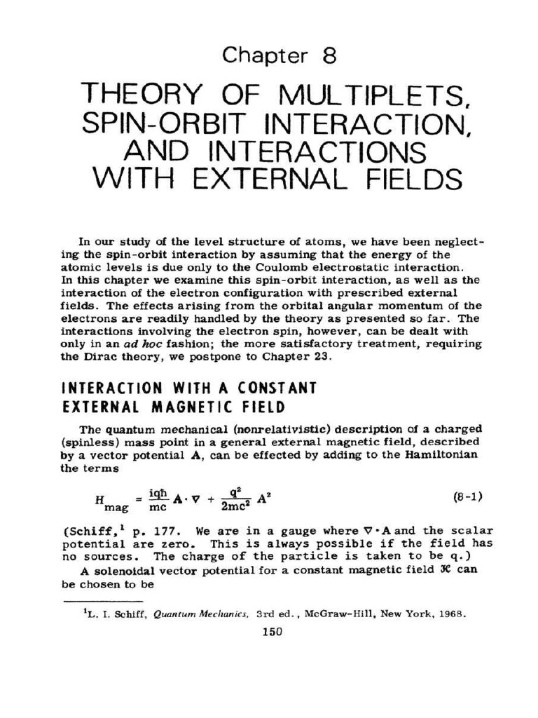 Spin-Orbit and External Field Interactions | PDF | Spin (Physics ...