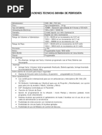 Especificaciones de Bomba de Infusion