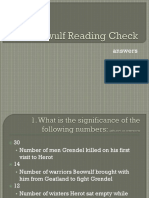 Beowulf Reading Check Answers