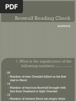 Beowulf Reading Check Answers