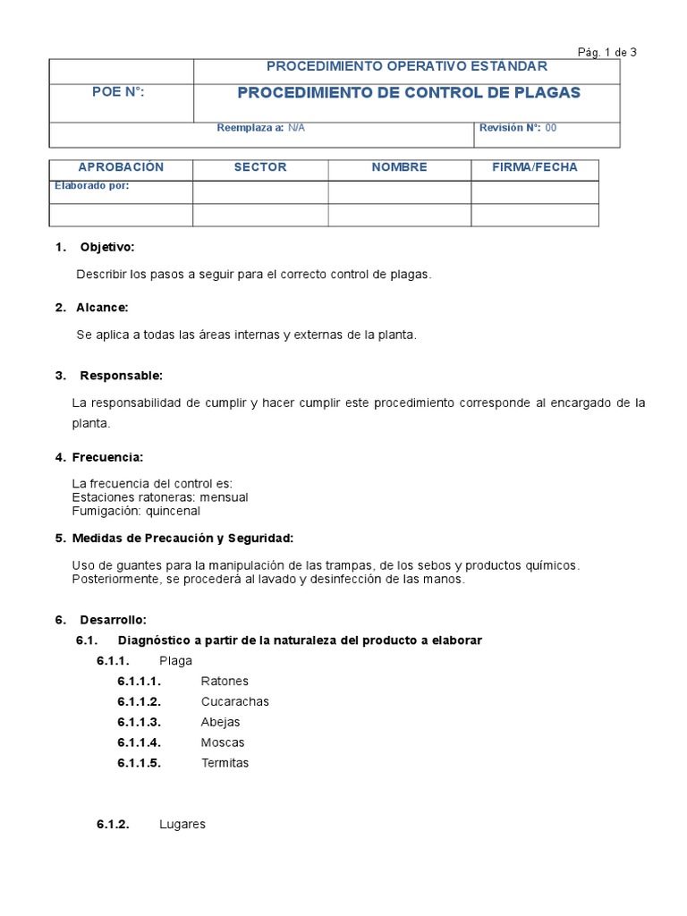 Procedimiento de Control de Plagas POE | PDF | Naturaleza