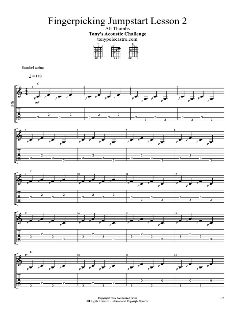 Fingerpicking Jumpstart Lesson 2 PDF PDF