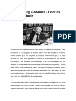 Hans-Georg Gadamer - Leer Es Como Traducir