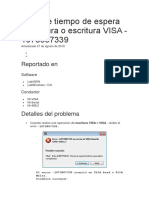 Error de Tiempo de Espera de Lectura o Escritura VISA