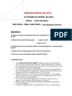 Subarachnoid Block TOTW 059 2007 PDF