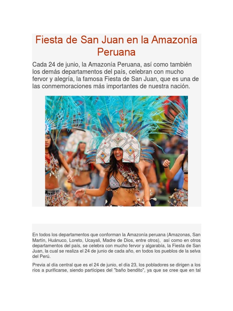 Fiesta de San Juan en la Amazonía Peruana | PDF | Religión y creencia