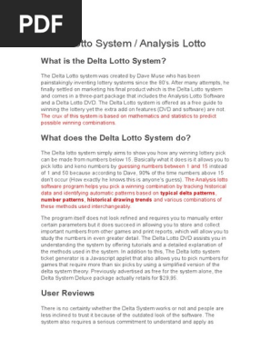 delta lotto system calculator
