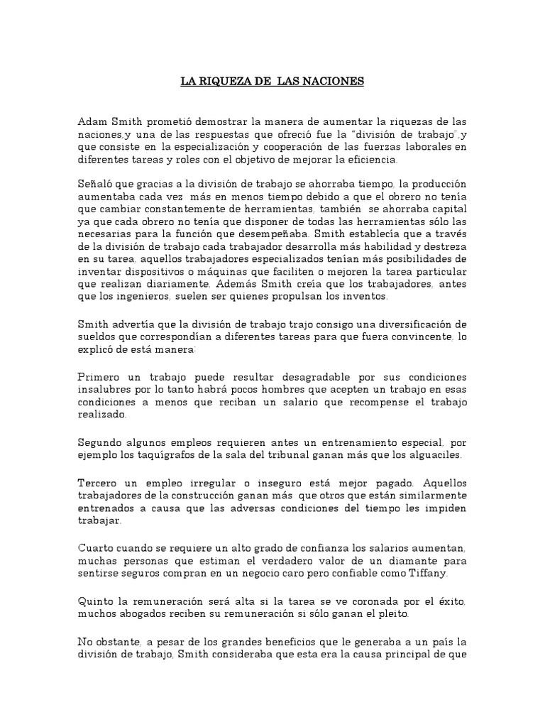 La Riqueza de Las Naciones PDF | PDF | La riqueza de las naciones ...