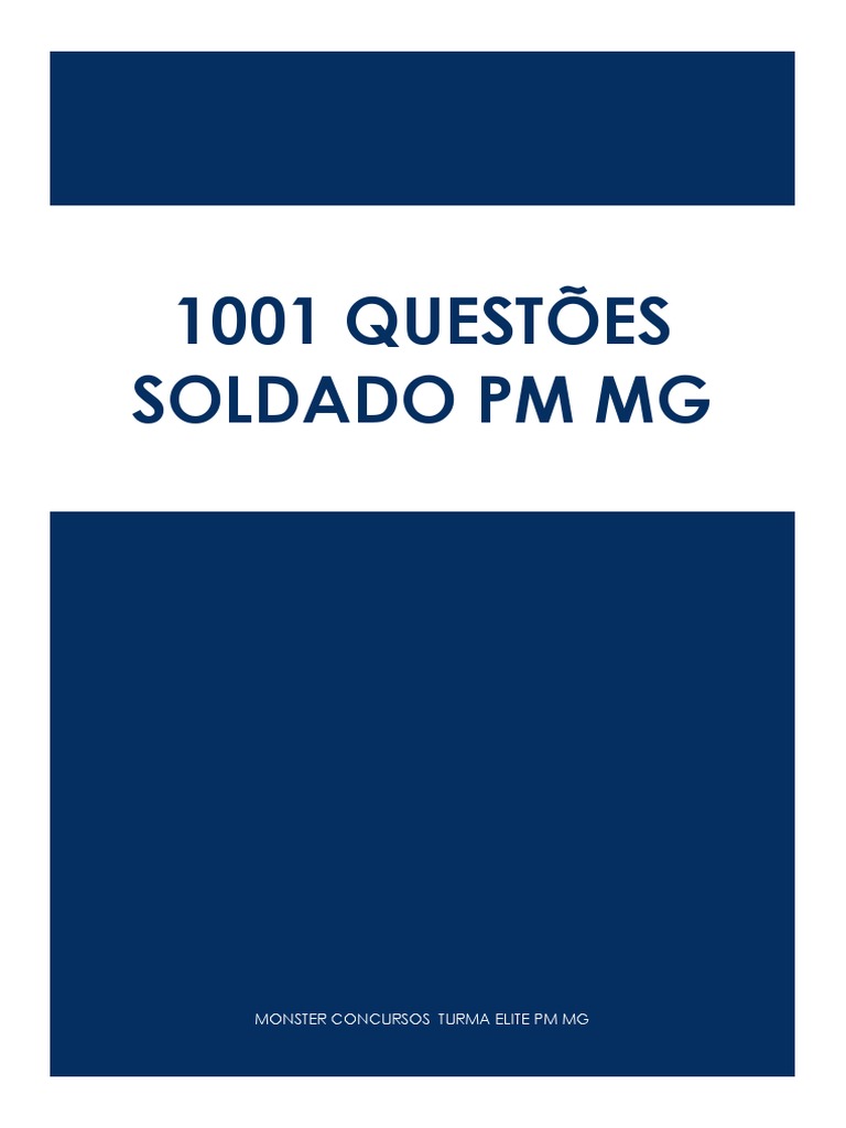 Caderno 1001 Questões PM MG, PDF, Organização Mundial da Saúde