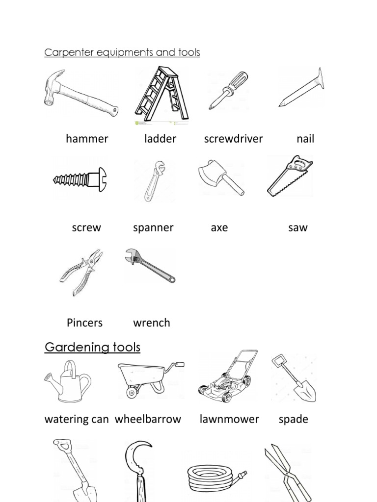 Essential Carpenter Tools List | PDF | Leisure | Nature
