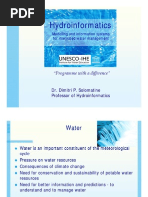 Introduction To Hydroinformatics Presentation For Unesco - 
