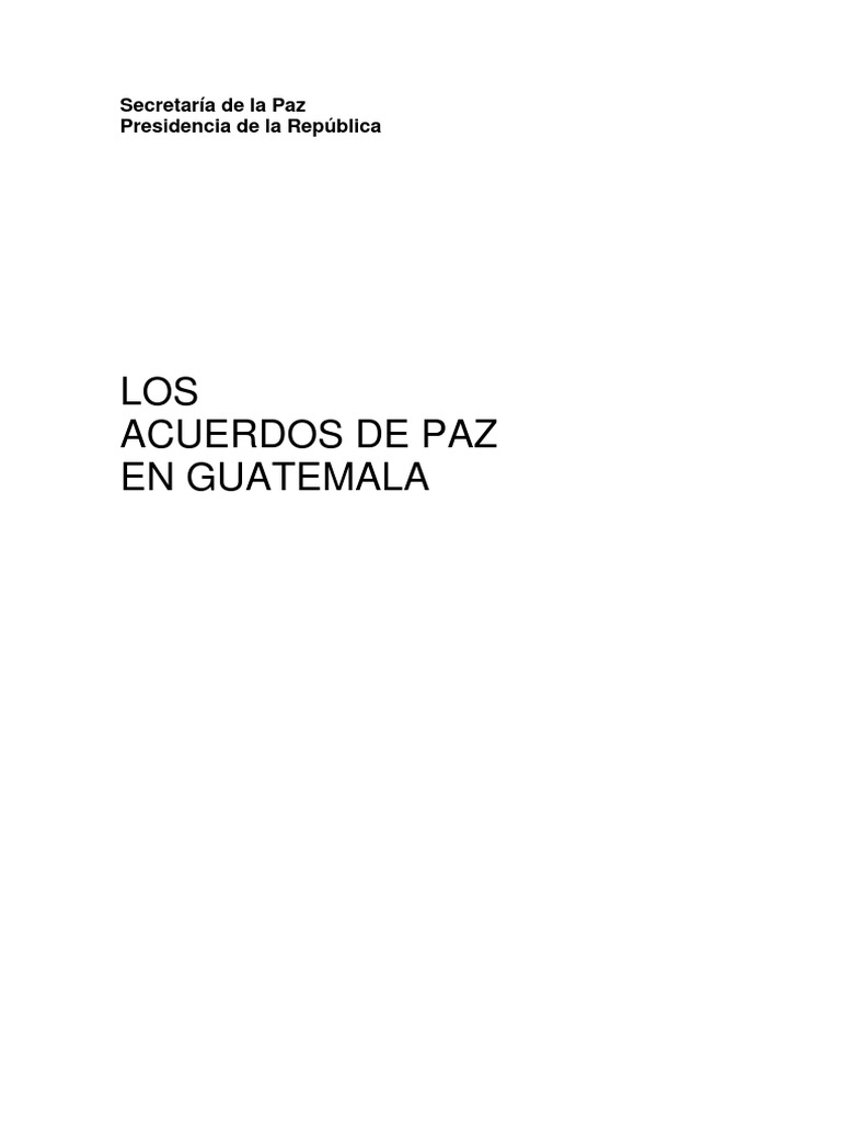 Acuerdos de Paz PDF | PDF | Guatemala | Derechos humanos