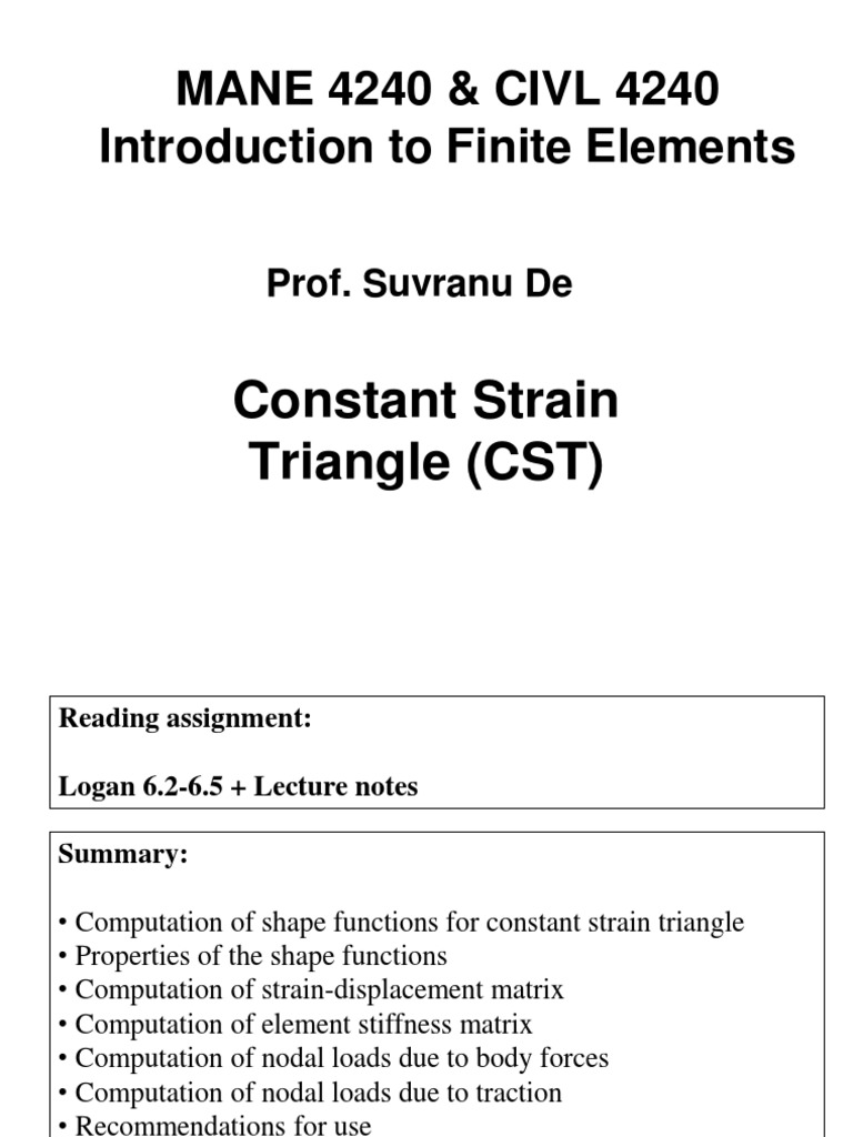 Cst Pdf Download Free Pdf Deformation Mechanics Stress Mechanics