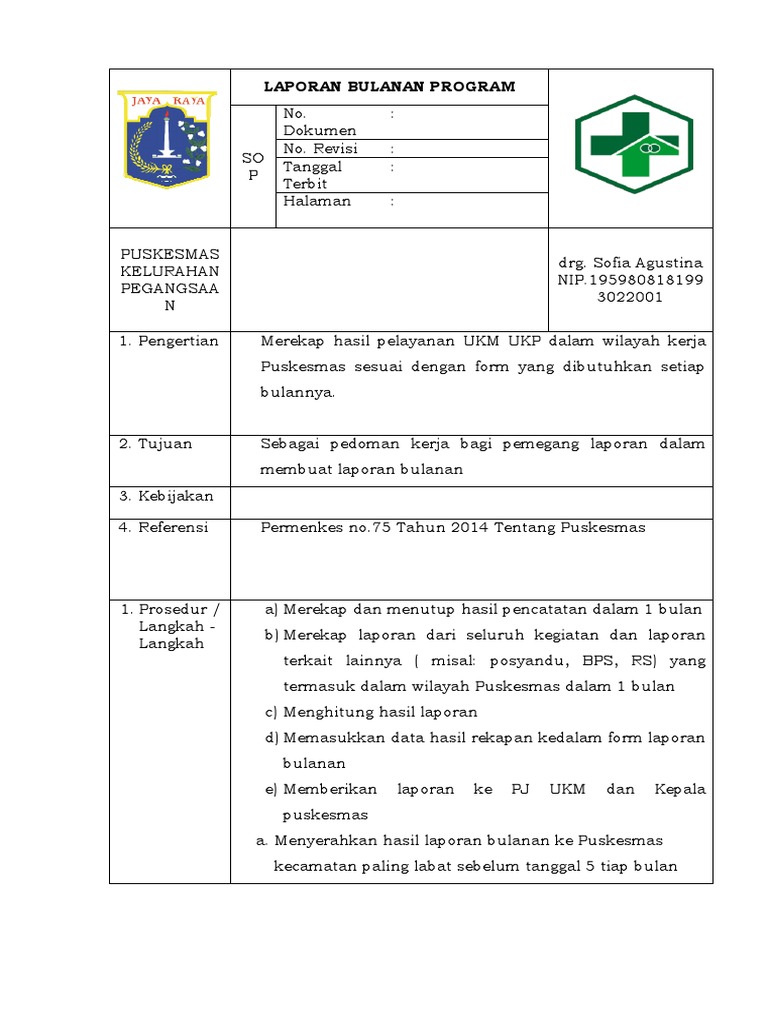 Laporan Bulanan Program