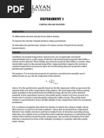 Che121l Experiment 1 Partial Molar Volumes