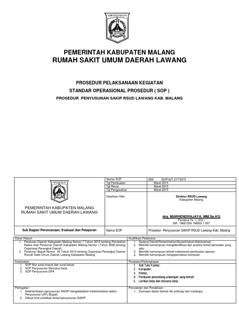 Sop Sakip Pdf