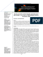 Income Generation Activity Through Community Based Fish Farming: A Case Study in Chikkaballapura District, Karnataka, India