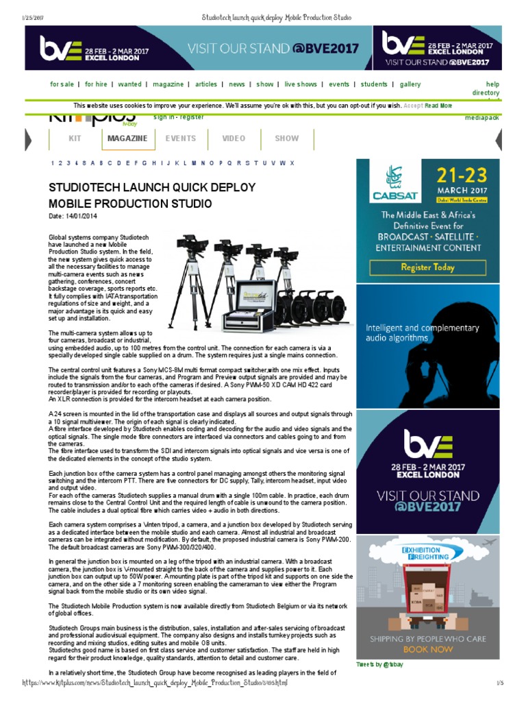 Studiotech Launch Quick Deploy Mobile Production Studio Magazine PDF