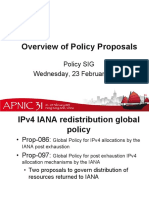 Overview of Policy Proposals: Policy SIG Wednesday, 23 February 2011