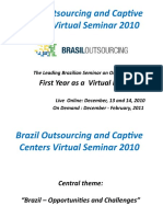 Brazil Outsourcing and Captive Centers Virtual Seminar 2010: First Year As A Virtual Event
