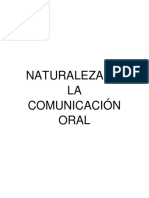 Naturaleza de La Comunicación Oral