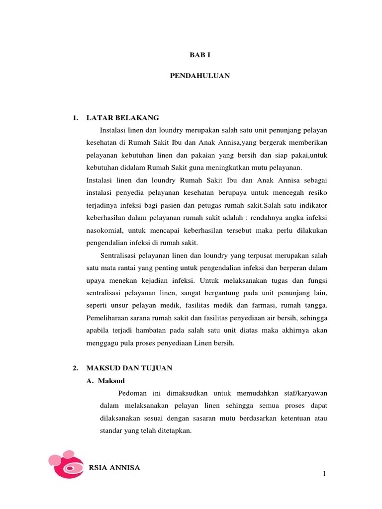 Pedoman Linen Laundry PDF