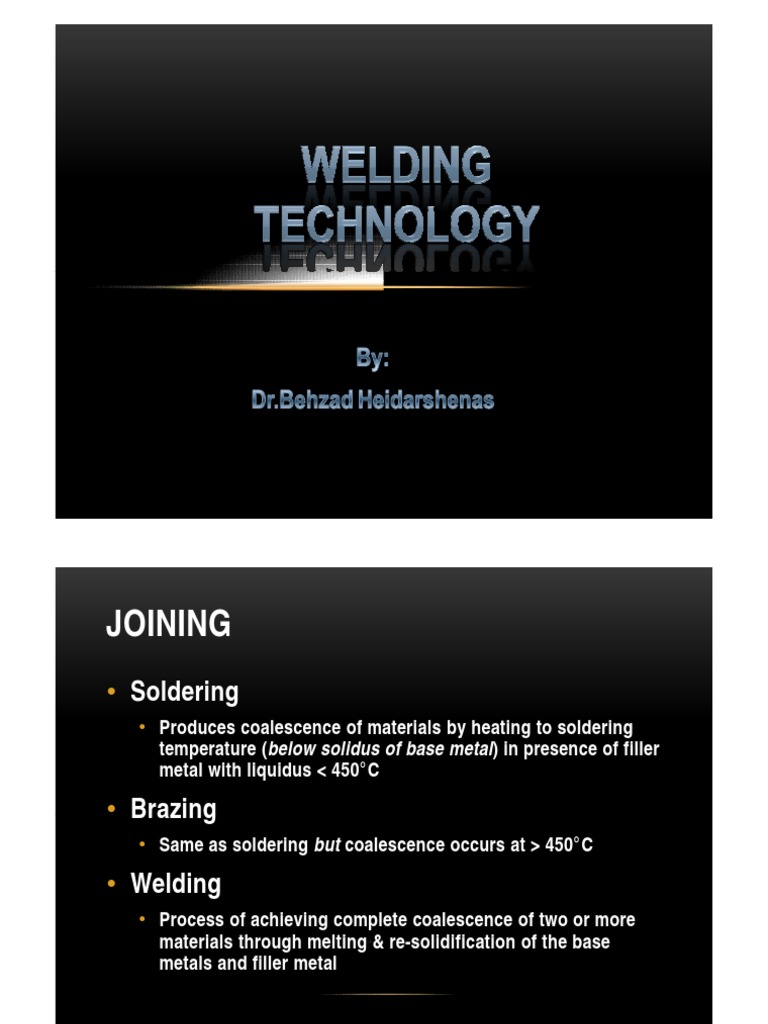 Welding Technology Lecture Notes by DR - Behzad PDF | PDF | Welding ...