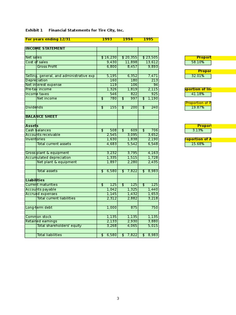 Tire City Spreadsheet Solution PDF Dividend Equity (Finance)