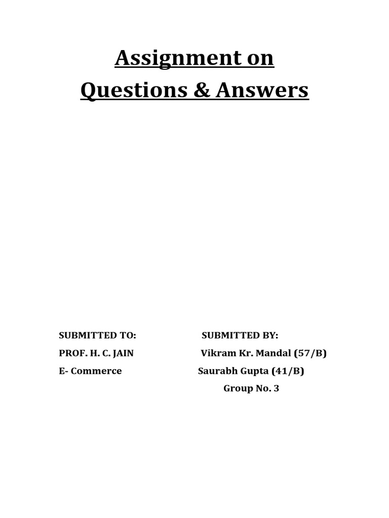 Assignment On Questions & Answers | PDF