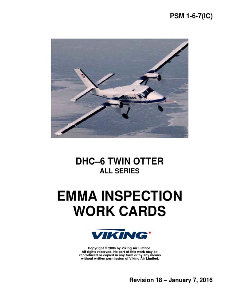 Dhc 6 Emma Ins Work Cards Psm 1 6 7 Ic Aviation Aircraft