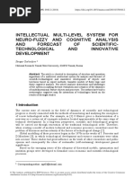 INTELLECTUAL MULTI-LEVEL SYSTEM FOR NEURO-FUZZY AND COGNITIVE ANALYSIS AND FORECAST OF SCIENTIFICTECHNOLOGICAL AND INNOVATIVE DEVELOPMENT