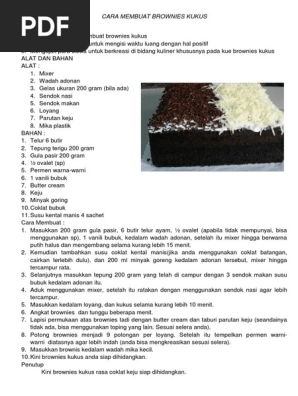 Cara Membuat Brownies Kukus | Pdf