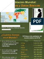 La Población Mundial Datos y Conceptos