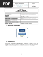 Fiche de Poste Chef Du Service Contrôle de Gestion