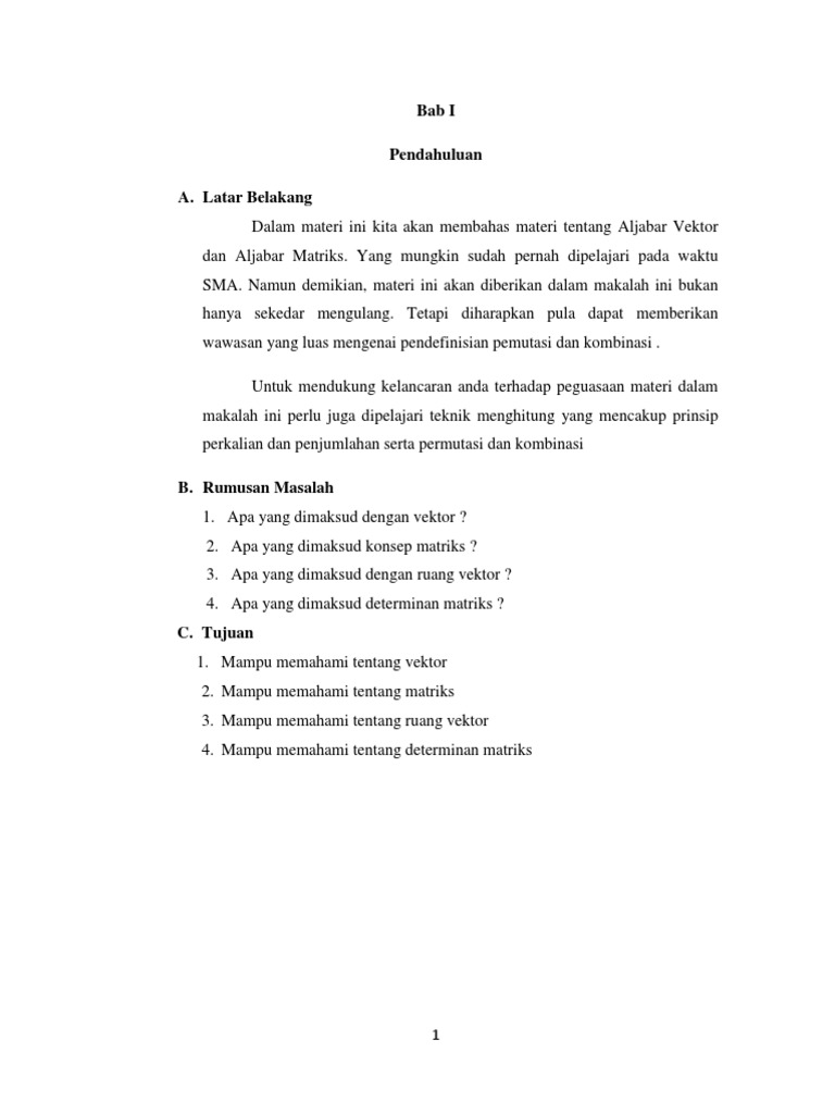 Makalah Revisi Aljabar Vektor Dan Matriks