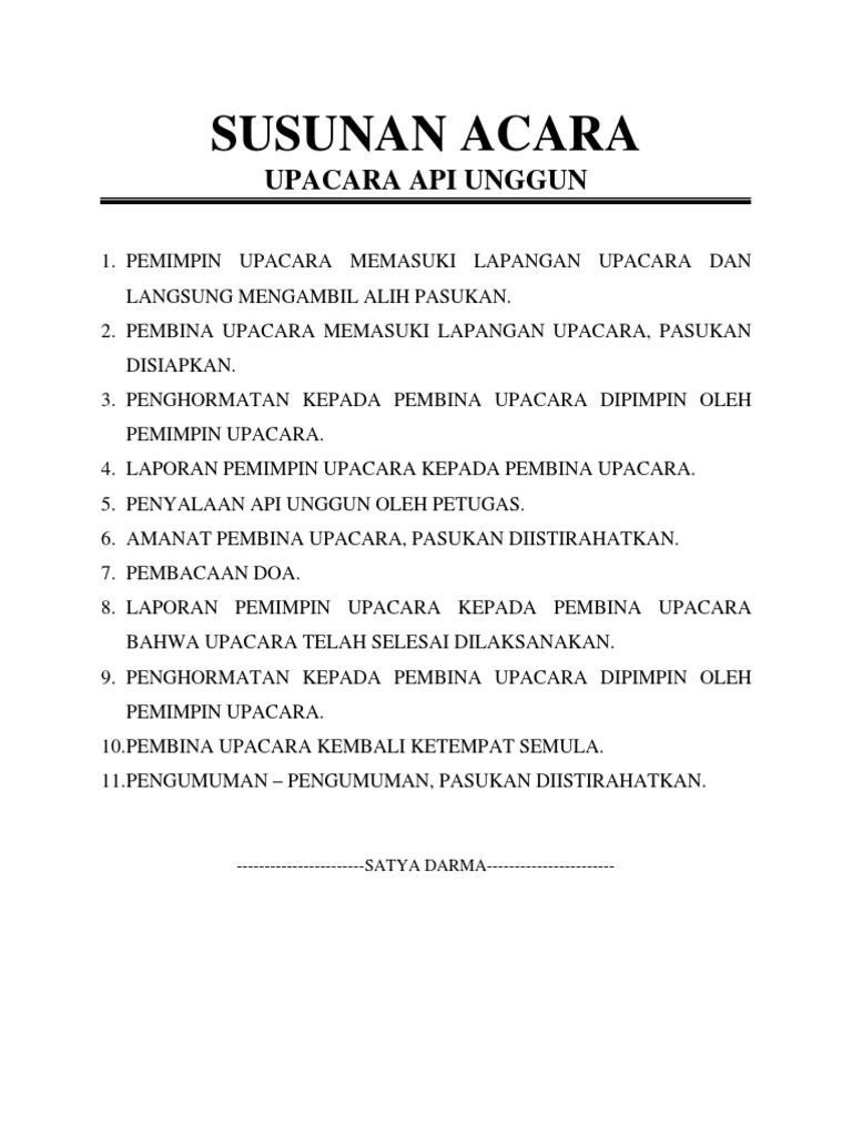 Susunan Acara Api Unggun PDF