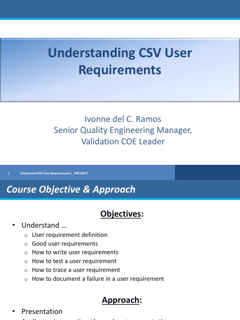 Understanding CSV User Requirements | PDF | Comma Separated Values ...