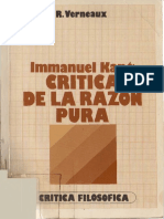 Verneaux R Immanuel Kant Critica de La Razon Pura PDF