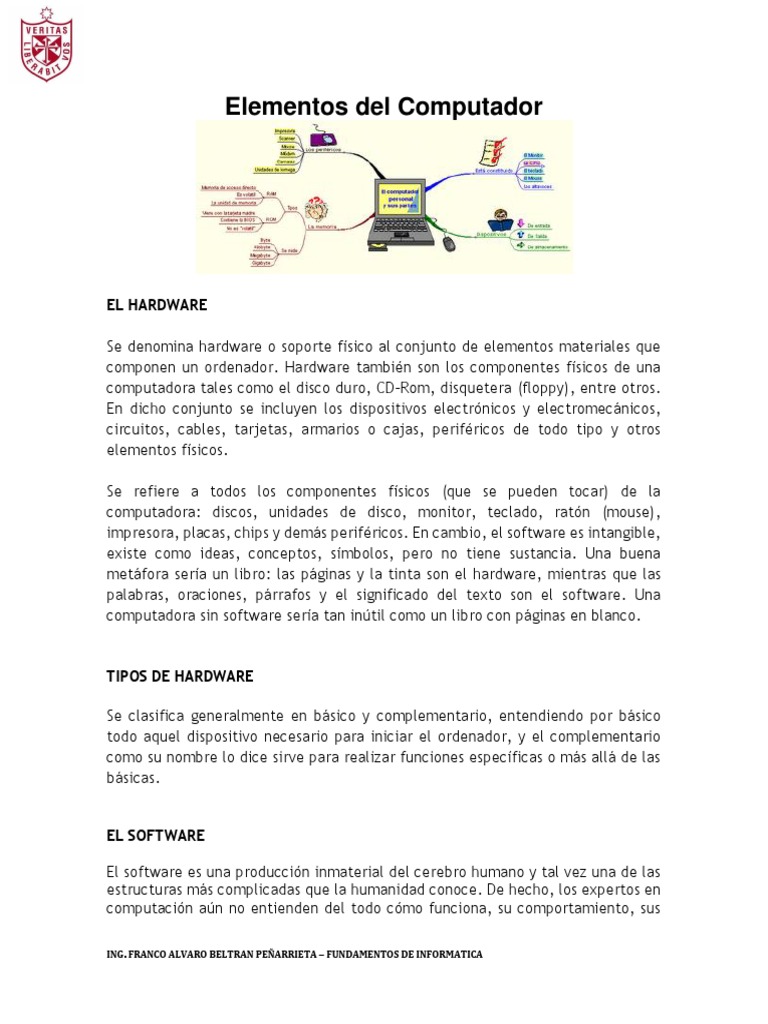 Elementos Del Computador | PDF | Hardware de la computadora | Teclado
