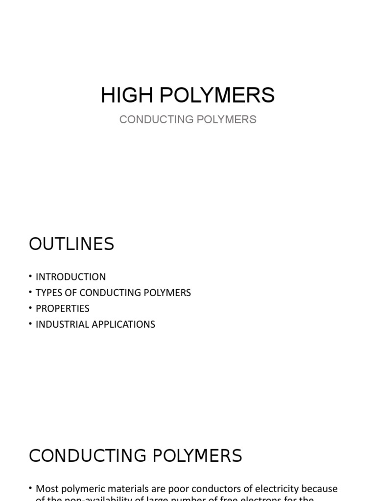 Conducting Polymers Ruthvik | PDF | Polymers | Electrical Resistivity ...