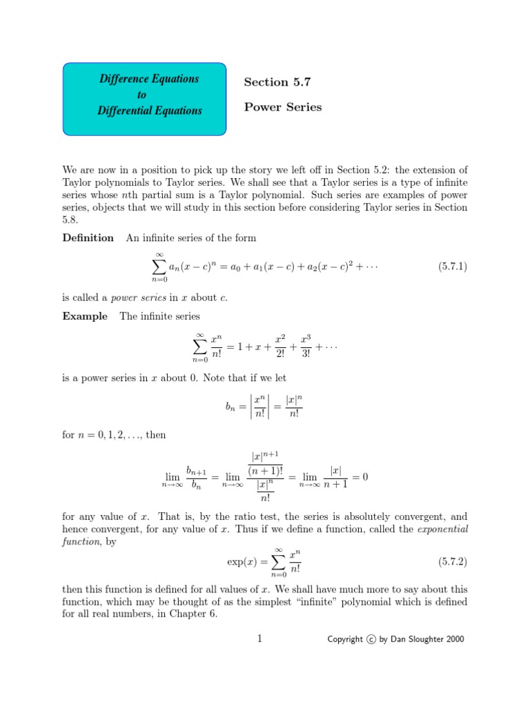 Power Series | PDF | Power Series | Series (Mathematics)
