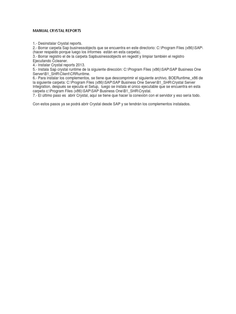 Instalación de Crystal Reports 2013 | PDF | Informática