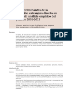 Revista CEPAL N° 121. Determinantes de la Inversión Directa Extrajera en Brasil. Abr 2017.pdf