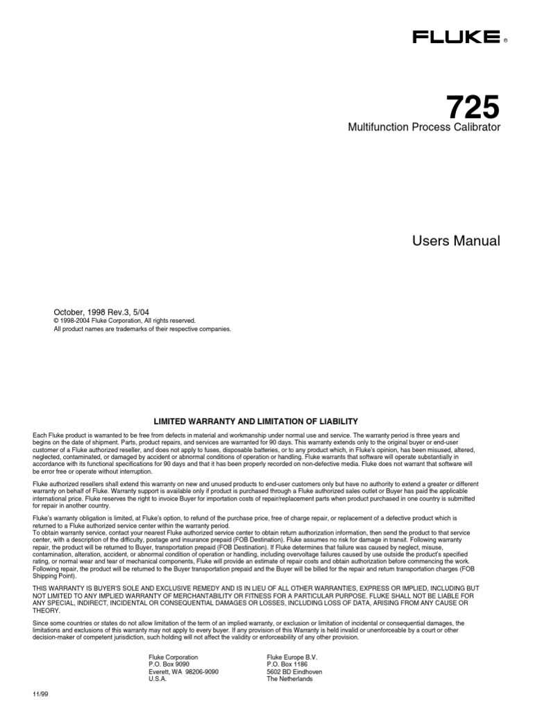 Fluke 725 Manual En Pdf Download Free Pdf Thermocouple Calibration