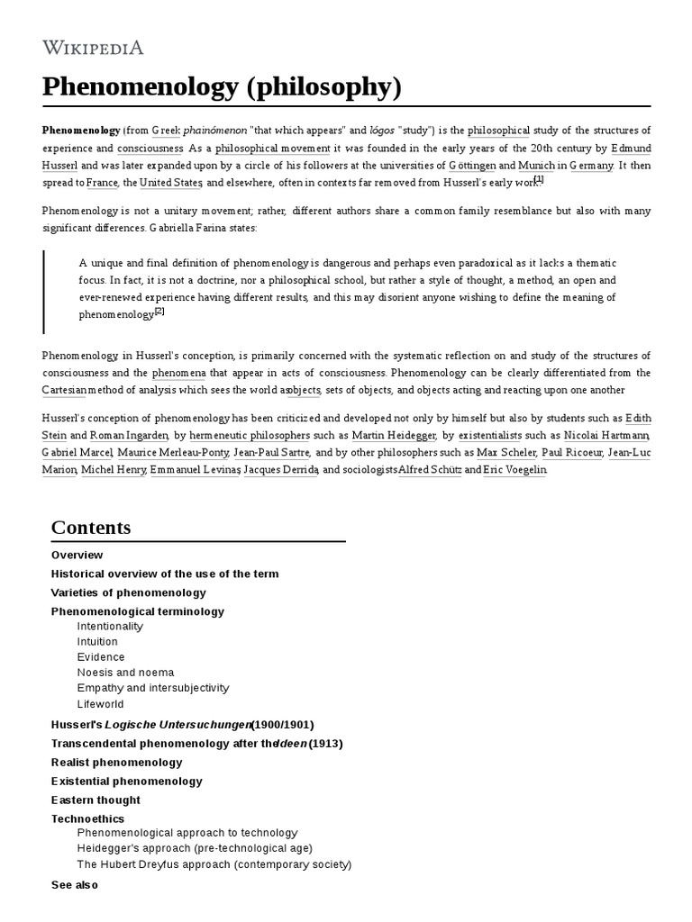Phenomenology Pdf Phenomenology Philosophy Edmund Husserl