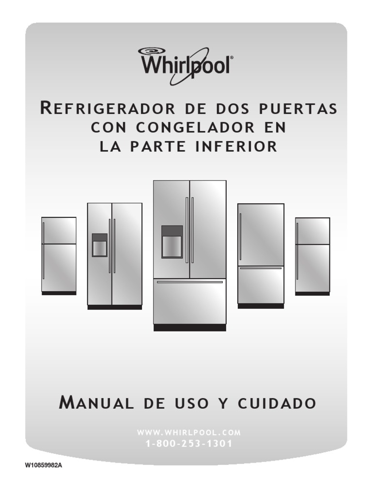 Manual Nevera Whirpool Wrf736sdam Español PDF Refrigerador Tornillo