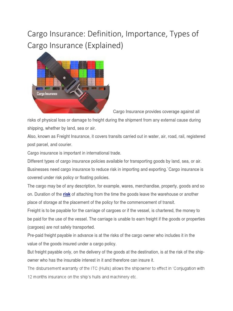 Cargo Insurance Definition, Importance, Types of Cargo Insurance ...