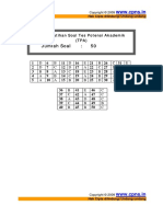 Kunci Latihan Tes Potensi Akademik Cpns 2010 Paketa PDF